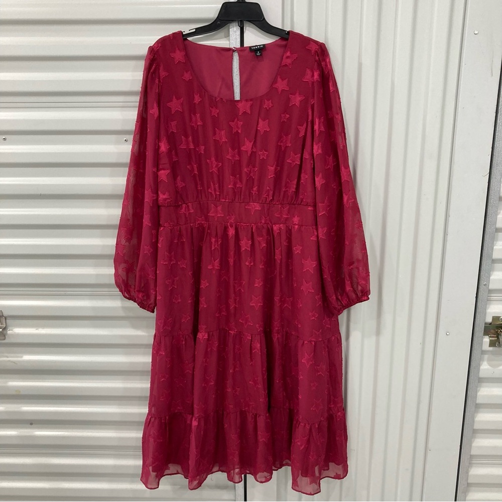 Torrid Red Star Long Sleeve Dress